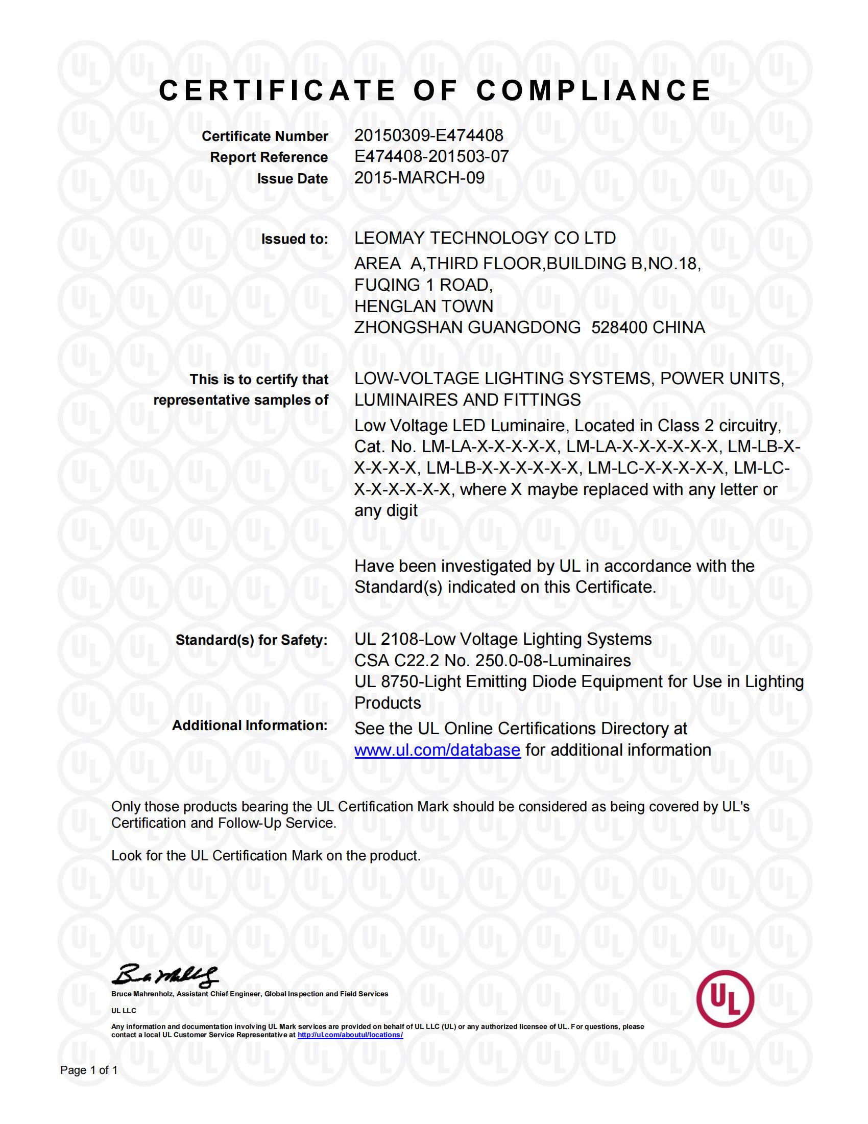 CERTIFICATE OF COMPLIANCE