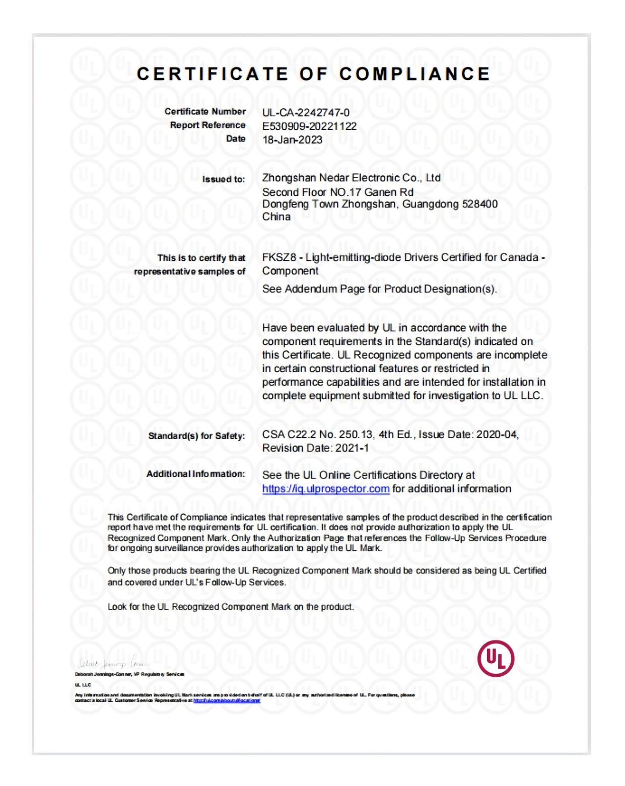 CERTIFICATE OF COMPLIANCE